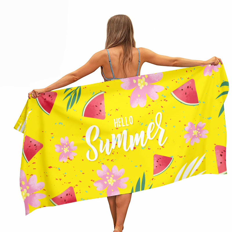 Ikat Woven Fabric - Ręcznik plażowy z nadrukiem Ikat w