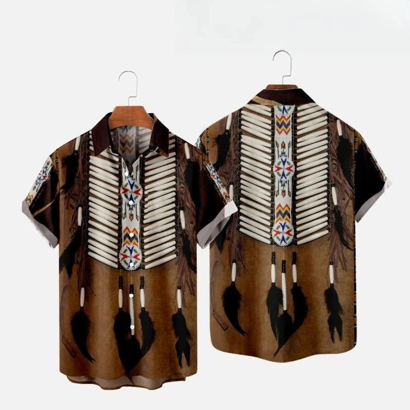 Fashion Ethnic Indian Clothing - Koszule plażowe z nadrukiem 3D w