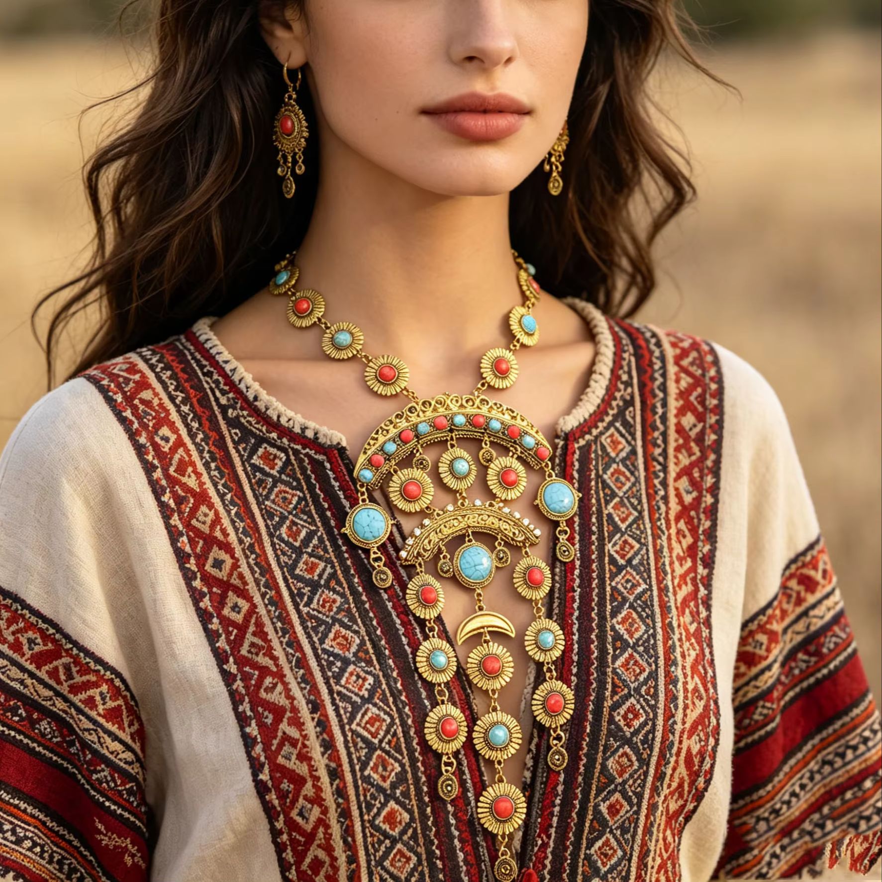 Ethnic Fashion Shoot - Naszyjnik w stylu vintage, chiński, etniczny,