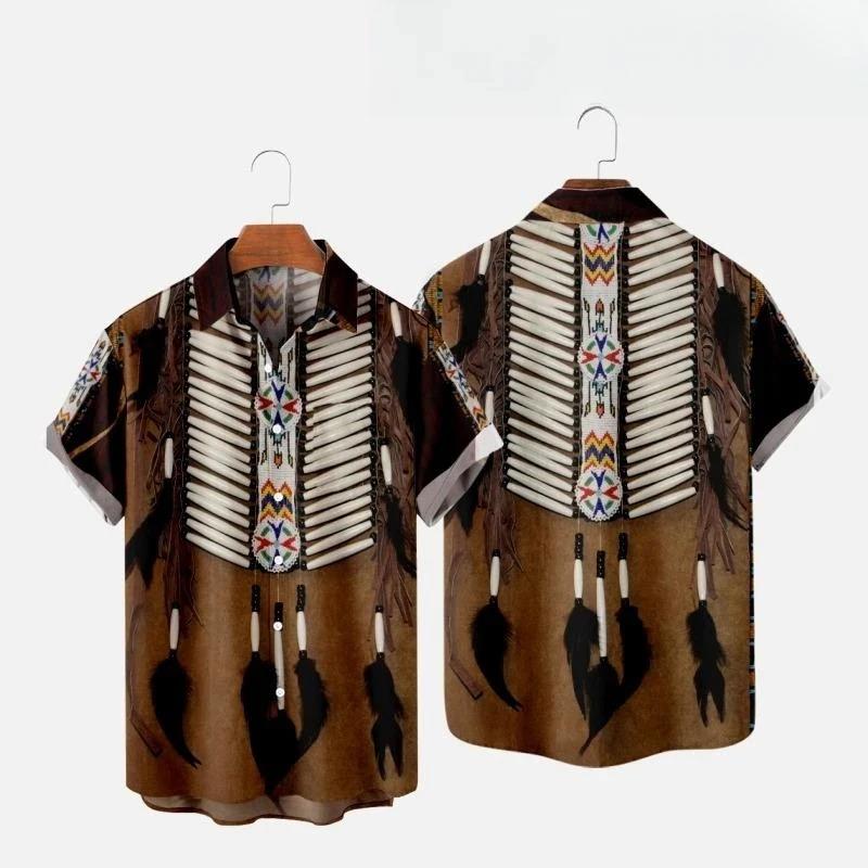 Fashion Ethnic Indian Clothing - Koszule plażowe z nadrukiem 3D w