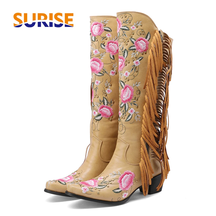 Ethnic And Fashion - Moda Haft Kwiat Zachodnie buty do