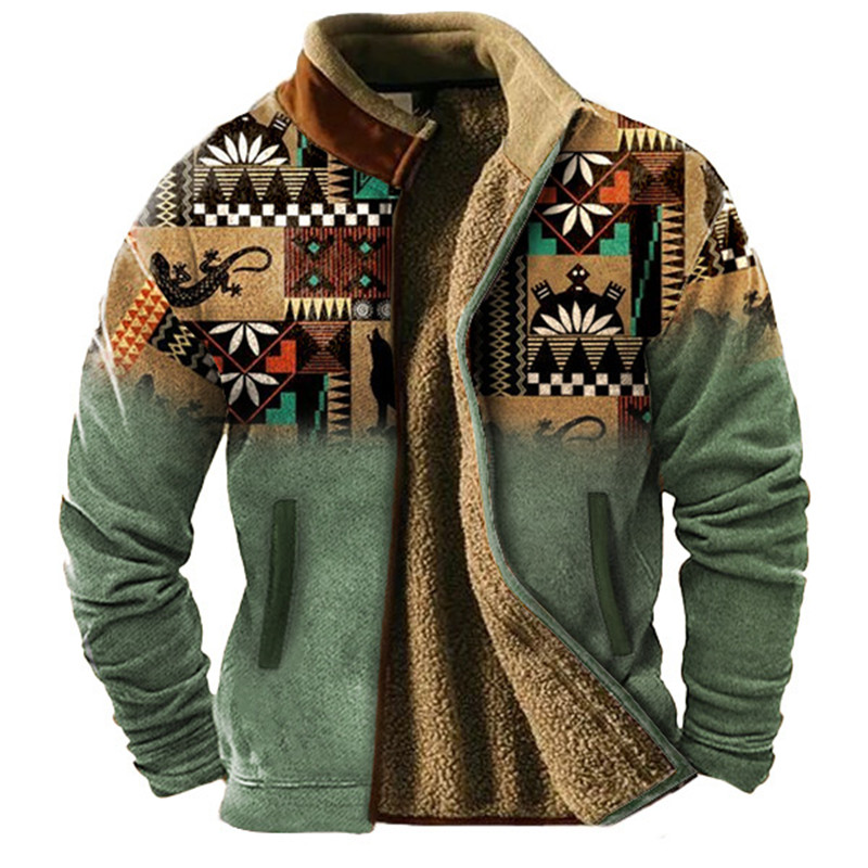 Fashion Ethnic Wear For Men - Zimowa męska kurtka z długim rękawem,