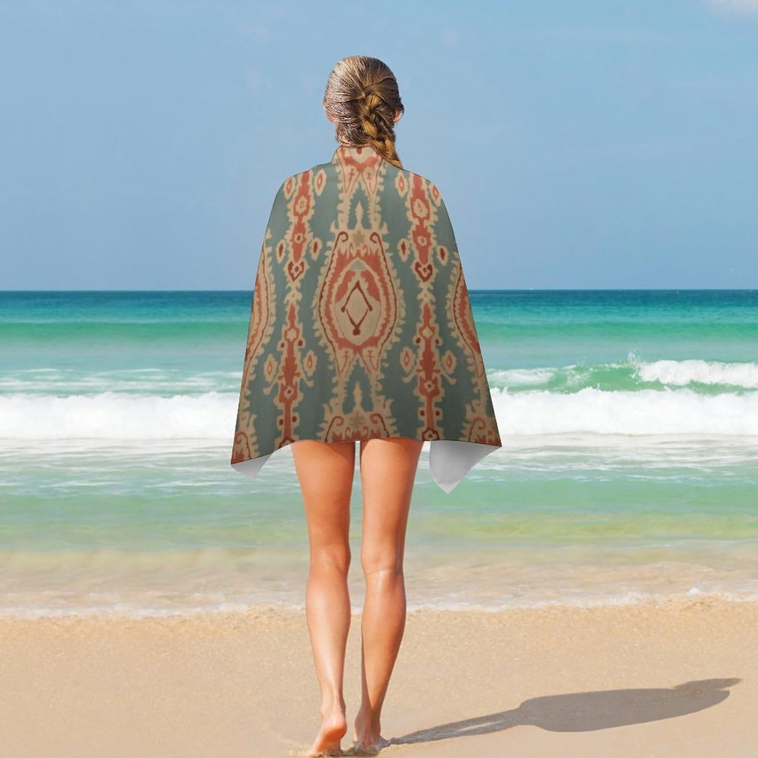 Ręczniki plażowe z wzorami, ch – Ikat Woven Fabric recenzja i cena