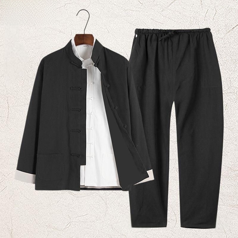 Letni zestaw z bawełny i lnu d – Fashion Ethnic Wear For Men recenzja i cena