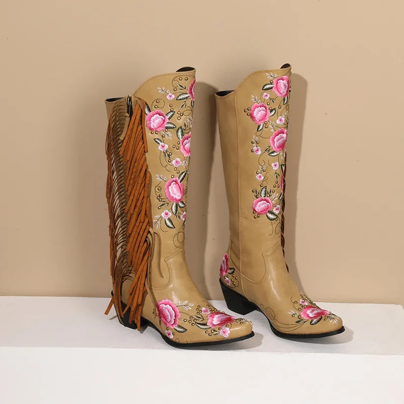 Moda Haft Kwiat Zachodnie buty – Ethnic And Fashion recenzja i cena