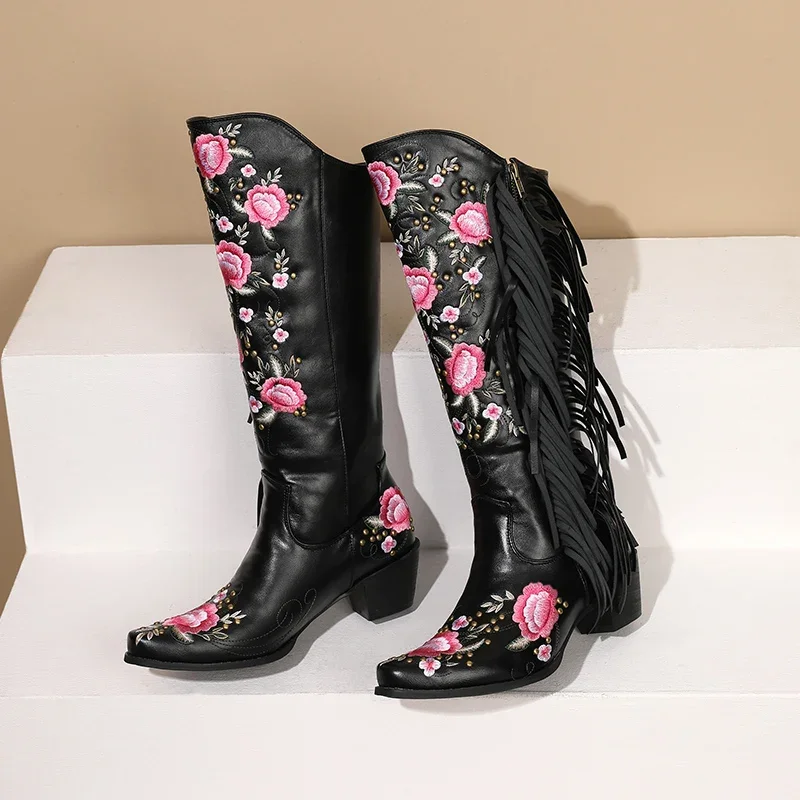 Moda Haft Kwiat Zachodnie buty – Ethnic And Fashion recenzja i cena