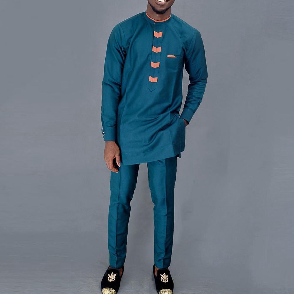 Nowy 2-częściowy luksusowy afr – Dashiki Shirt Men recenzja i cena