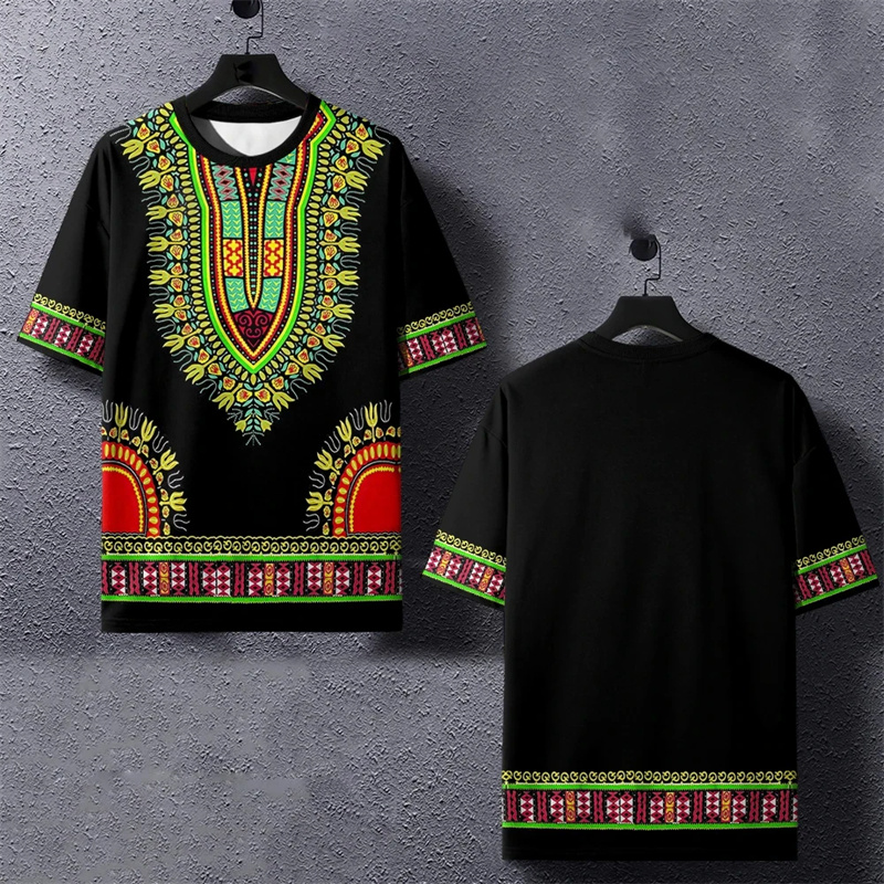 Summer Harajuku 3D Printed Eth – Dashiki Shirt Men recenzja i cena